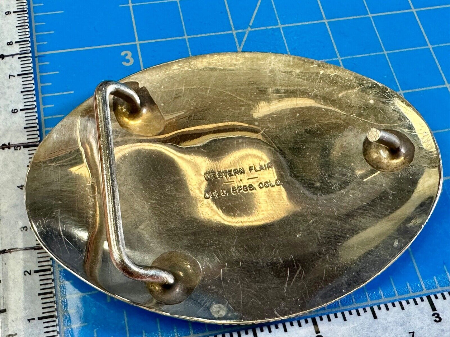 Beautiful Western Flair 3.5" wide engraved oval belt buckle
