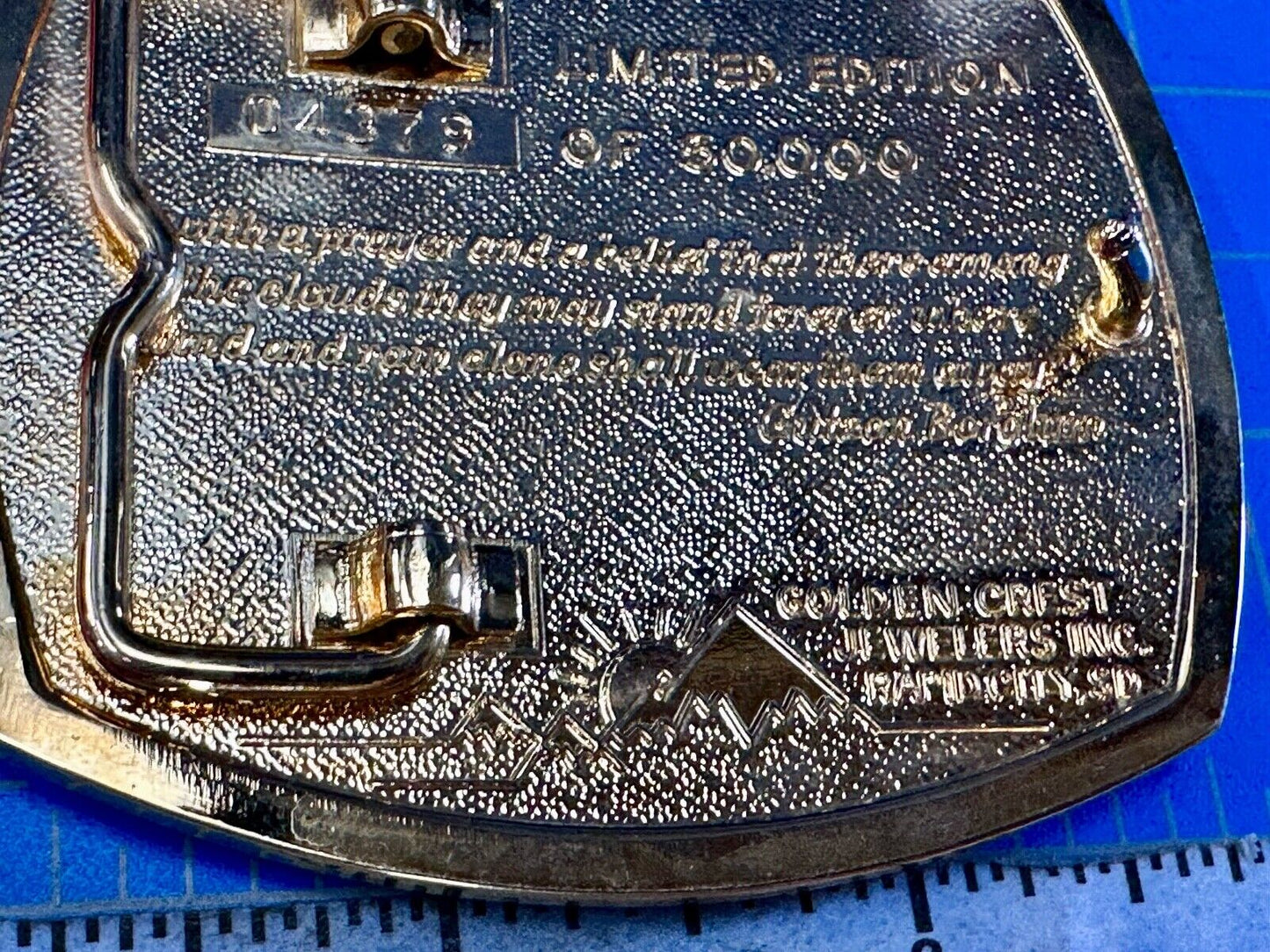 1991 Mount Rushmore 50th Golden Anniversary Limited Edition belt buckle