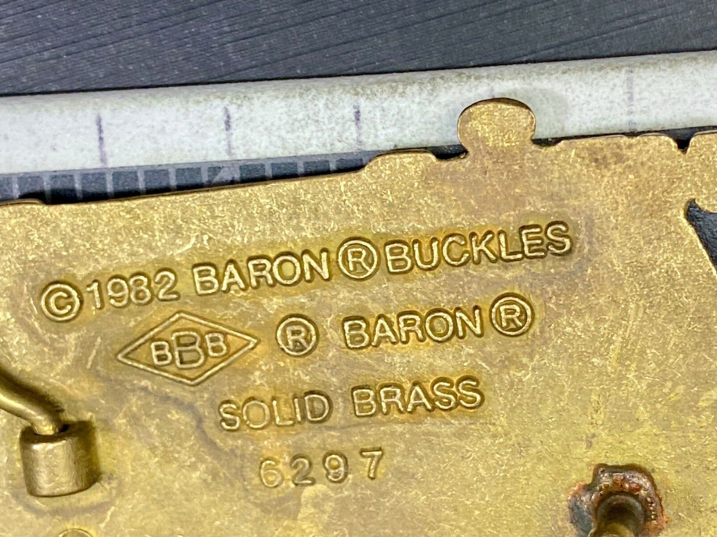 Vintage 1982 Sailing Boat Tools solid brass belt buckle by Baron Brass Works
