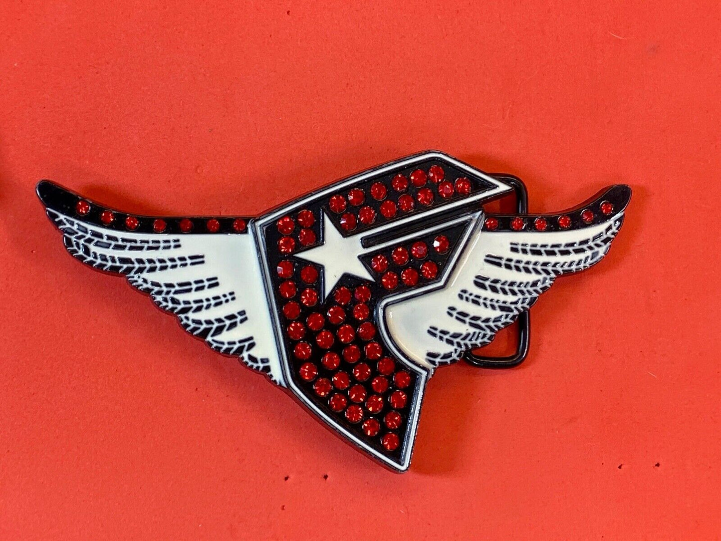 Beautiful Rhinestone? Letter F Shape Logo With Wings