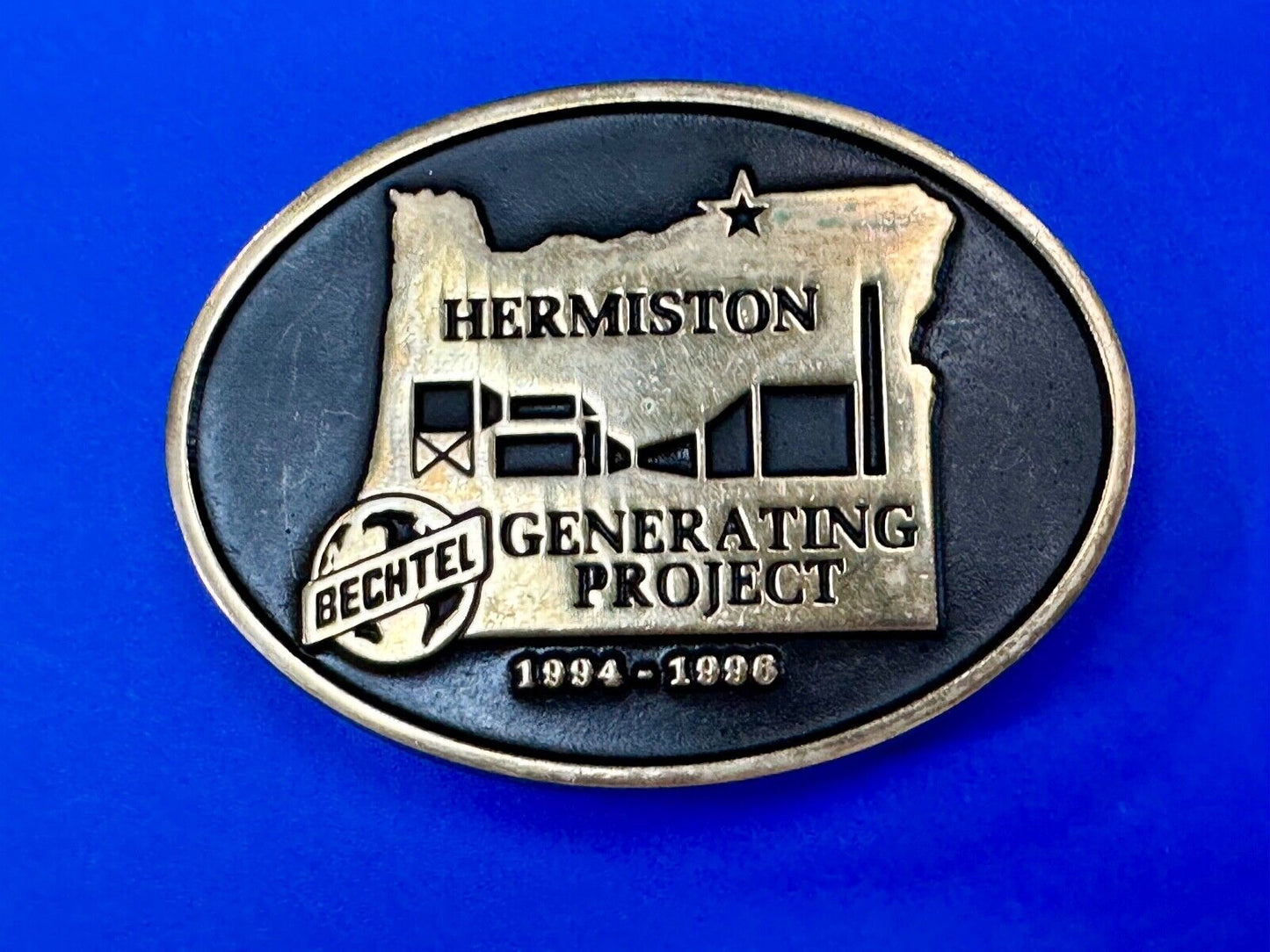 Bechtel HERMISTON Generating Project GE 7FA 94 - 96 Vtg. Anacortes belt buckle