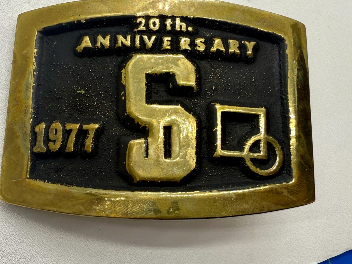 20th Anniversary S Company Logo Vintage 1977 Belt Buckle