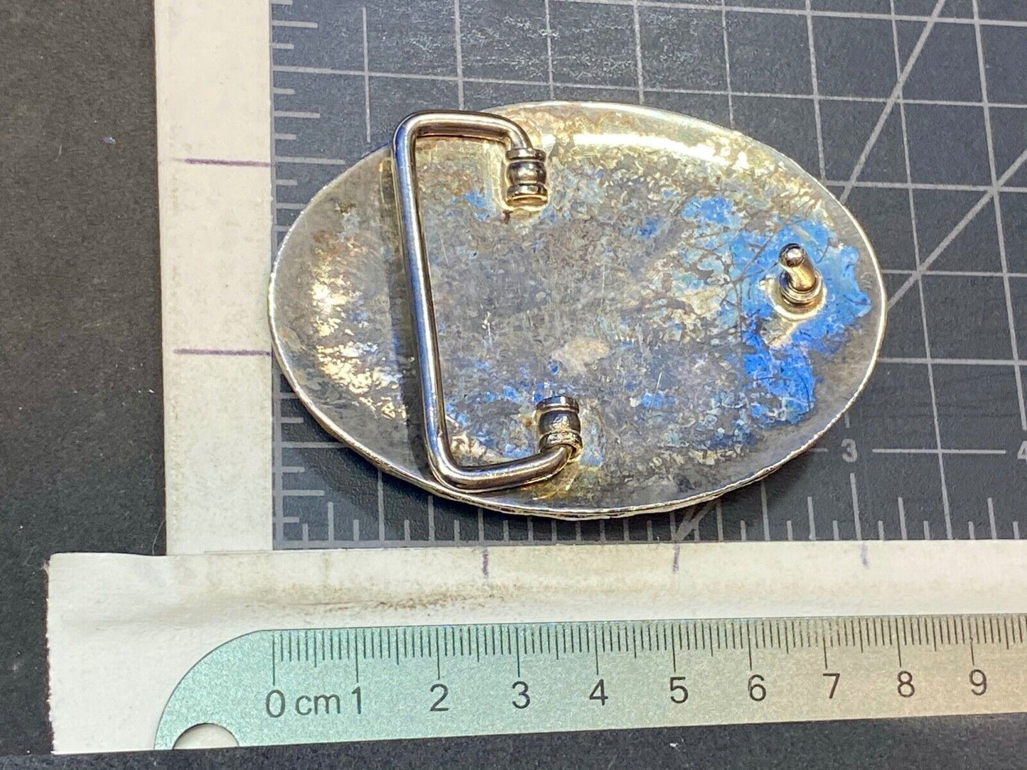 Three Horse Heads - Vintage Silver belt buckle. See makers mark!