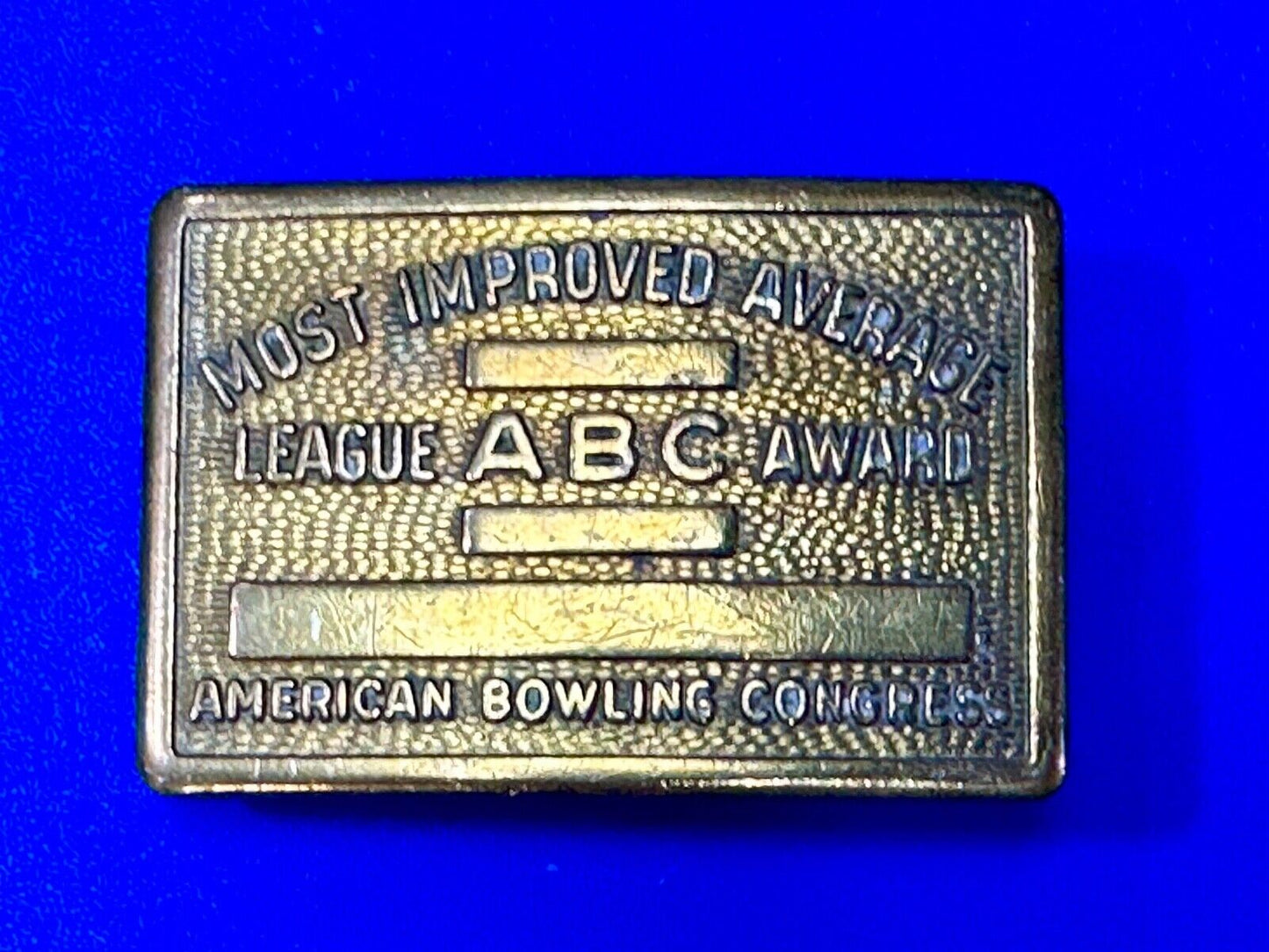 American Bowling Congress BLANK ENGRAVABLE Belt Buckle - Most Improved Average