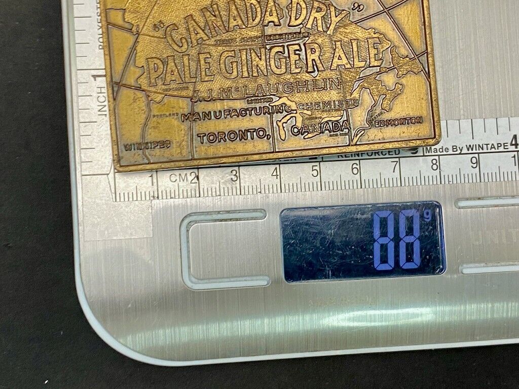 Vintage Canada Dry Pale Ginger Ale Beverage Advertisment Brass Tone Belt Buckle