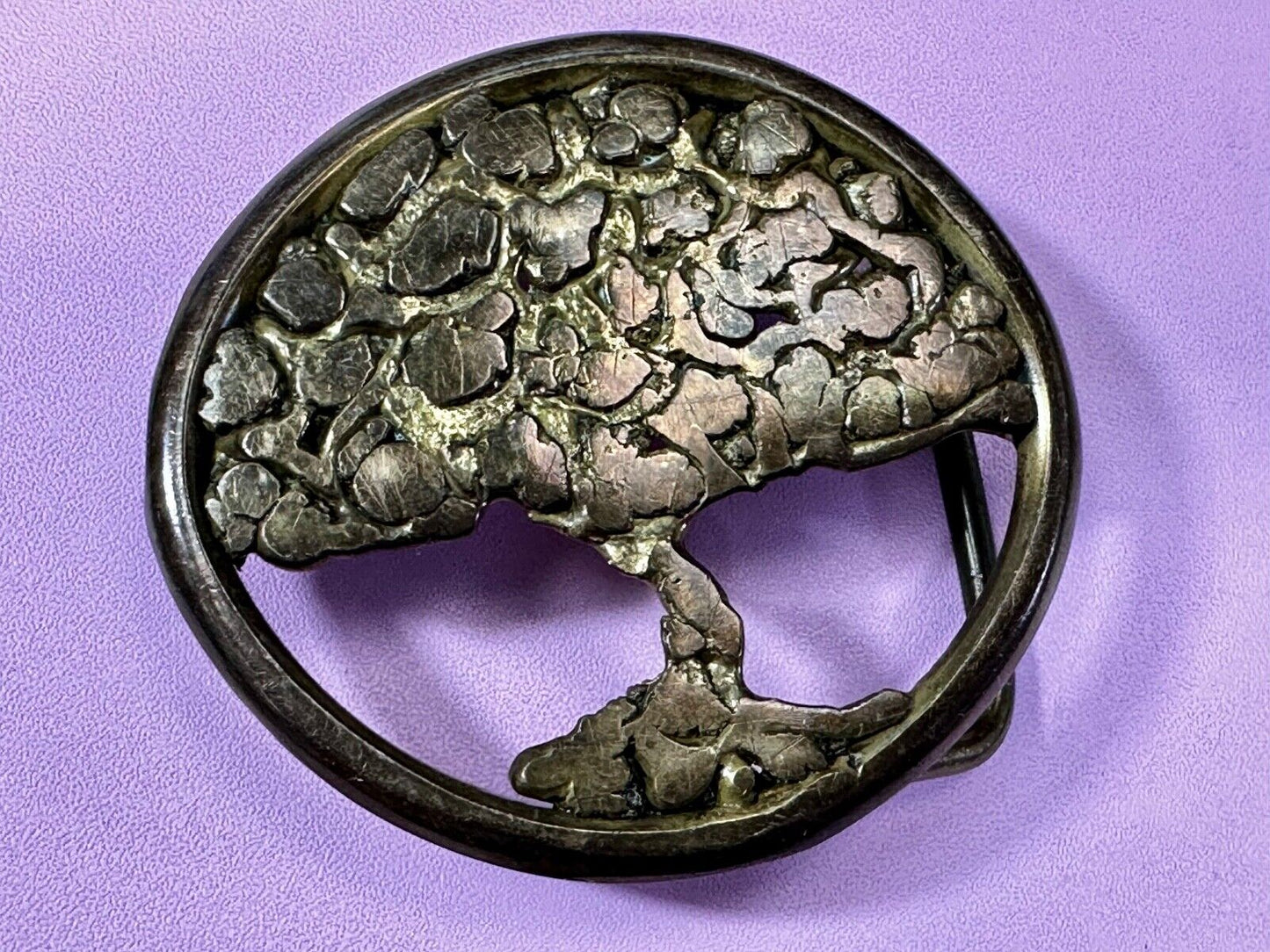 Tree of Life Abstract Open Work Hippy Vibe Artisan Cypress Belt Buckle