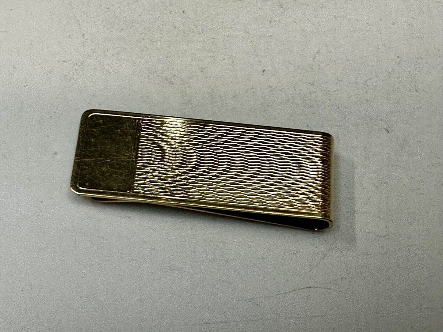 Vintage B.A.Ballou Gold B.A.B. Overlay Engraved Money Clip Holder