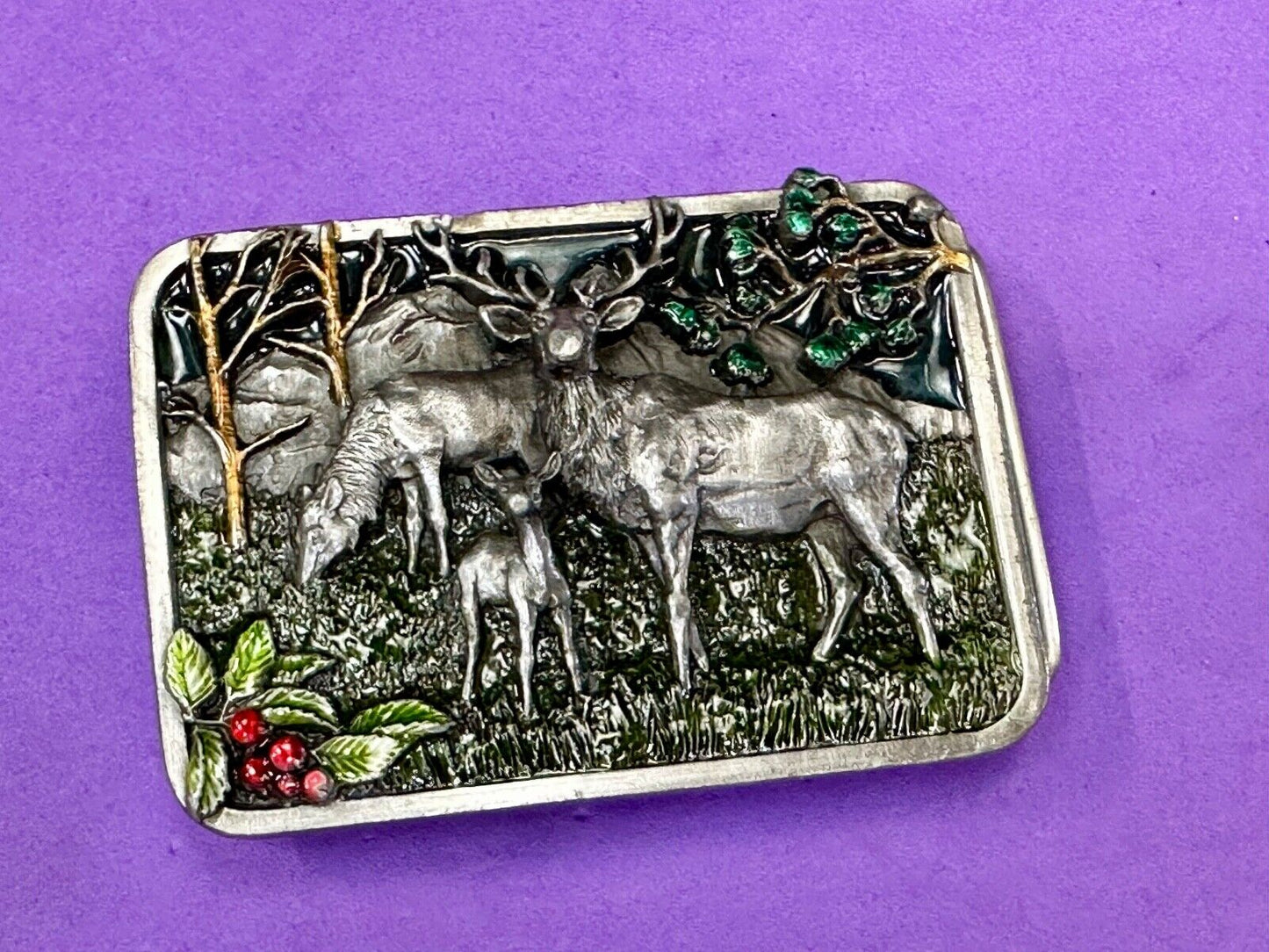 The Elk - Wapiti Native American Indian name vtg. L-10 Siskiyou 1982 belt buckle