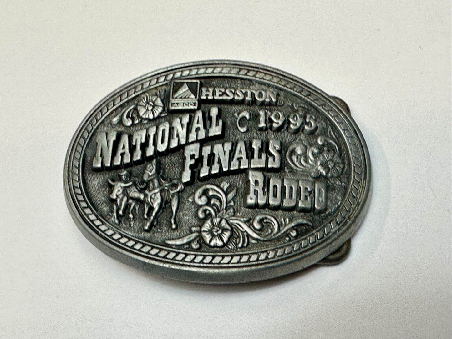 1995 Youth sz NFR National Finals Rodeo Award Design Medals Hesston belt buckle
