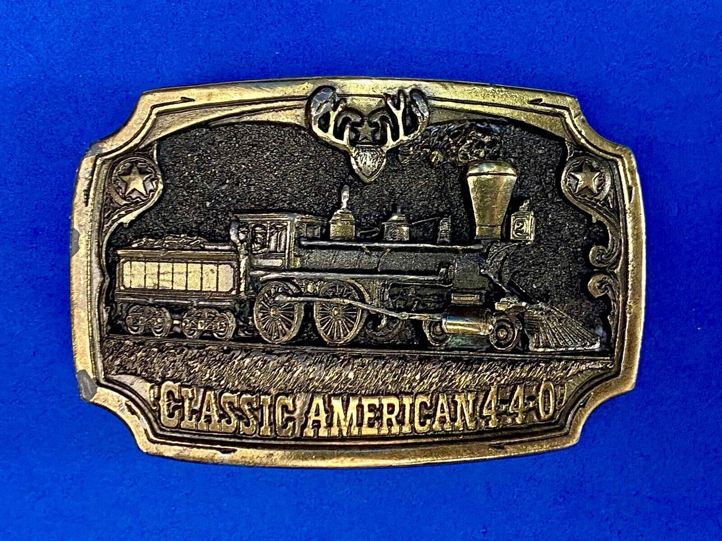Vintage 1983 Classic American 440 Train Railroad Great American Belt Buckle