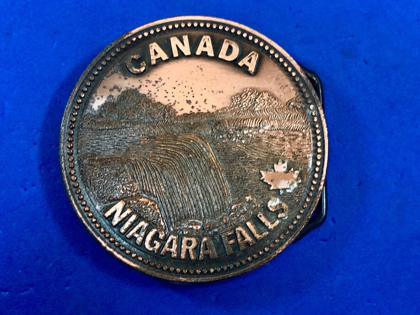 Vintage Canada Niagara Falls (w/NPC leaf) Belt Buckle, Complete & Functional