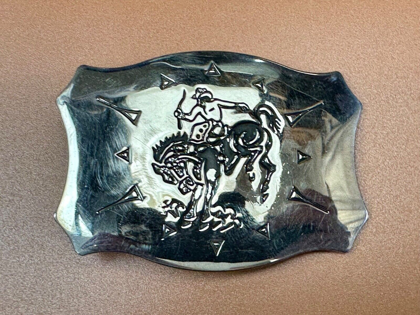 Vintage Chambers Vintage Cowboy Saddle Bronc western two tone belt buckle