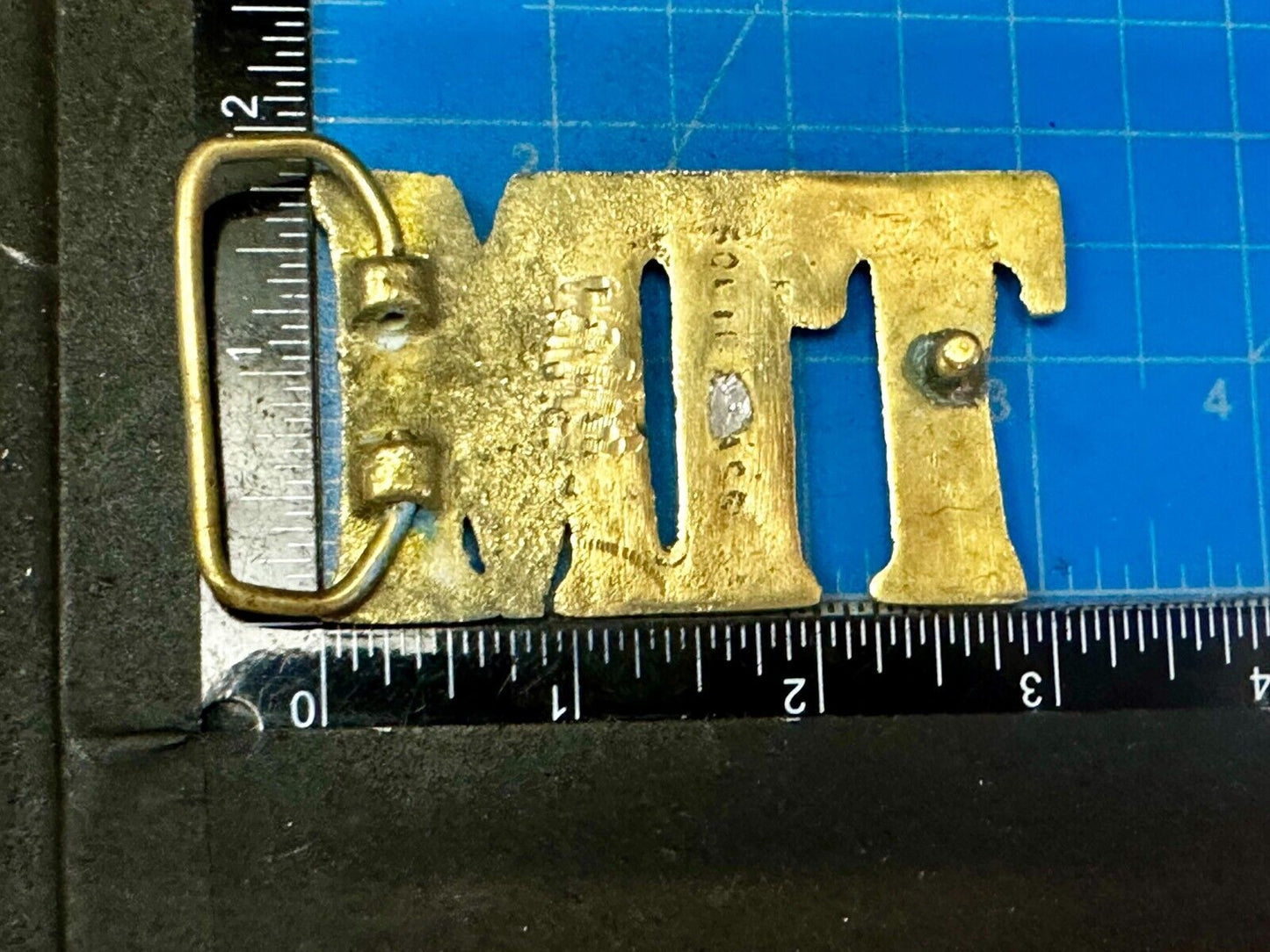 TIM Custom Name in cutout block letters solid brass belt buckle - Taiwan ROC