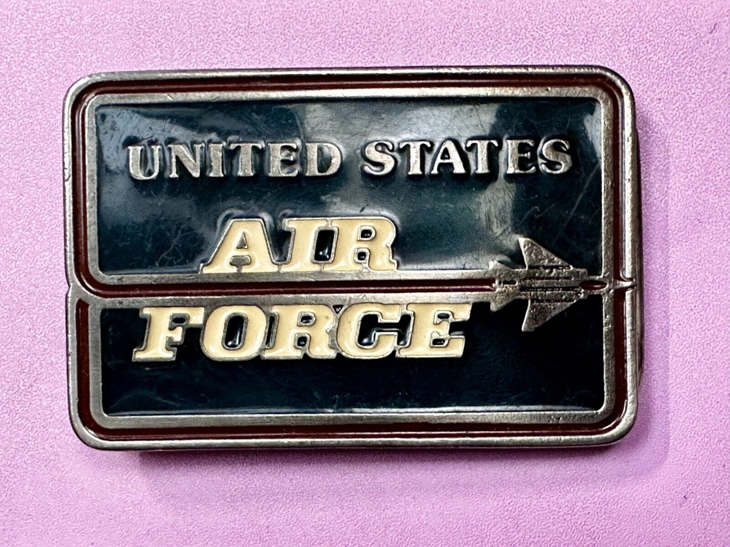 USAF United States Air Force Fighter Jet Plane logo Vintage numbered Belt Buckle