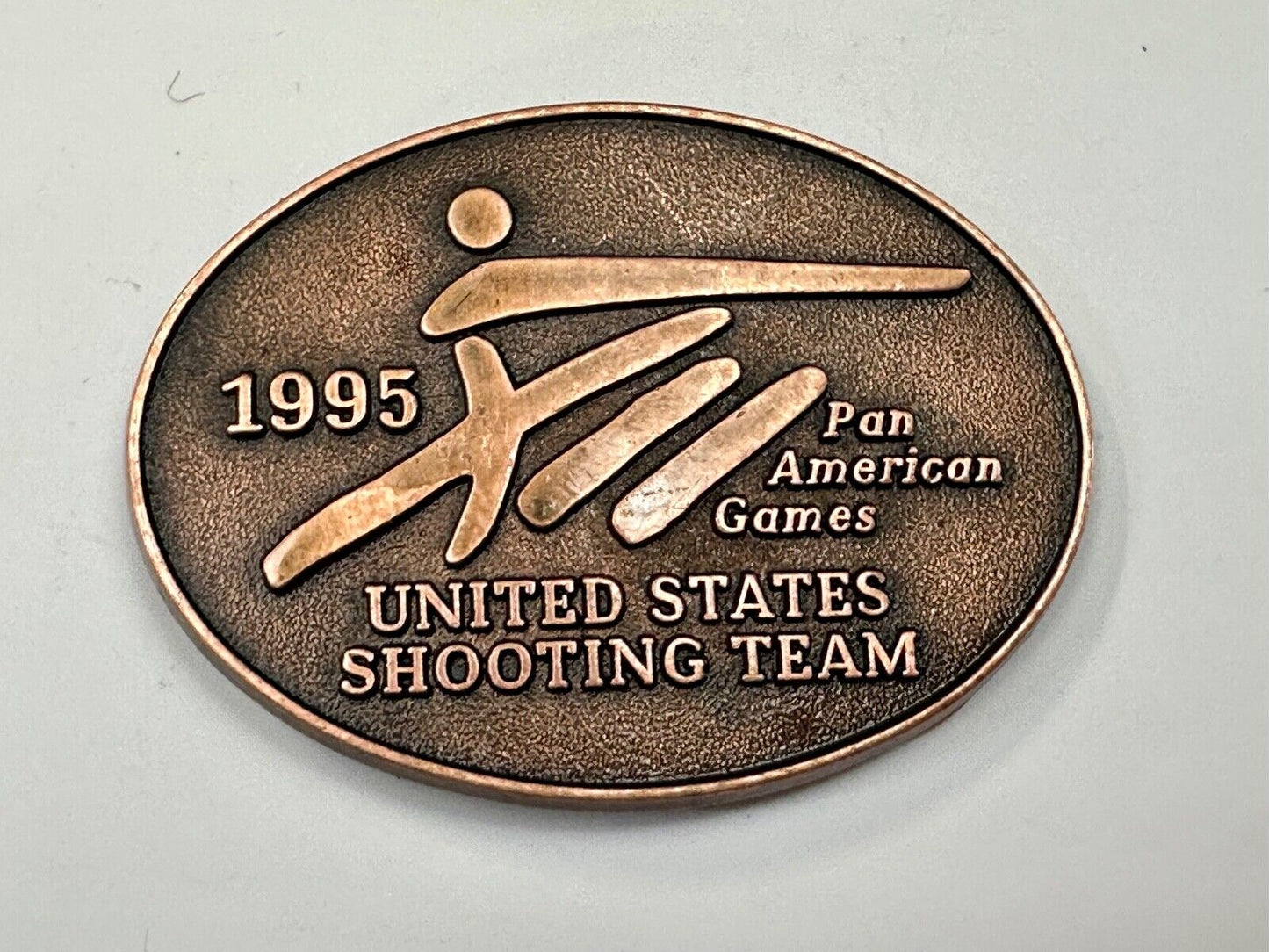 1995 United States US Shooting Team Pan American Am games belt buckle