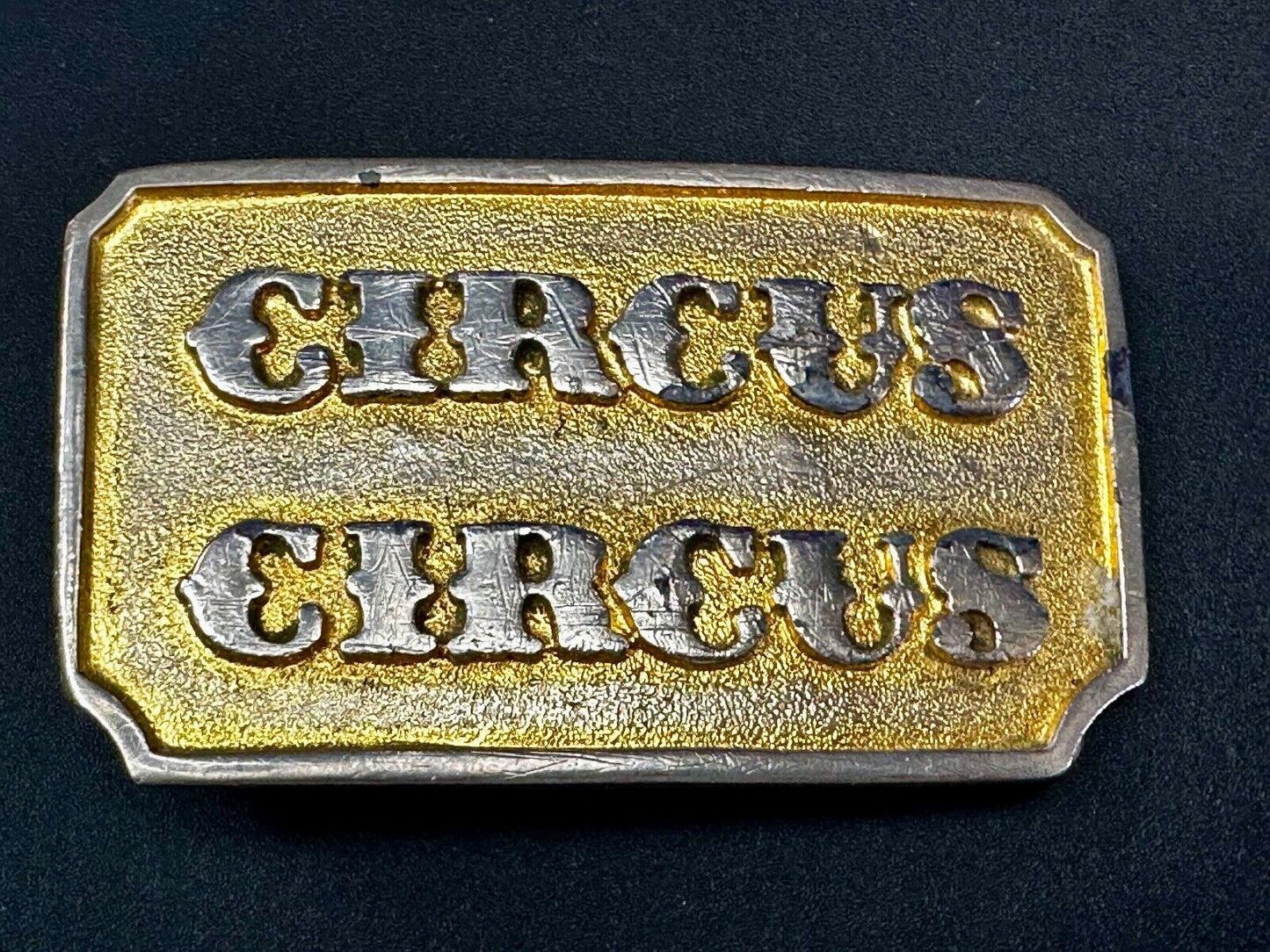 Vintage 1970s Circus Circus Hotel & Casino Gold-Tone Belt Buckle Rare Las Vegas