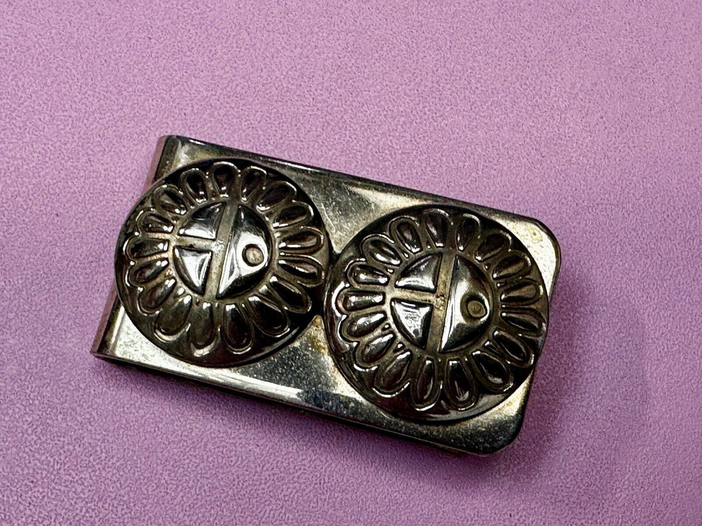 Aztec Symbol Mexican Silver Tone Money Clip - unknown to me!