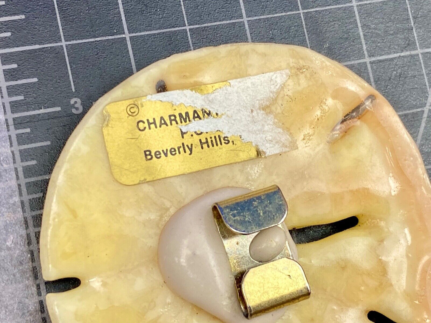 Vintage Charmant of Beverly Hills, CA Sand Dollar Belt Buckle Scarf Clip