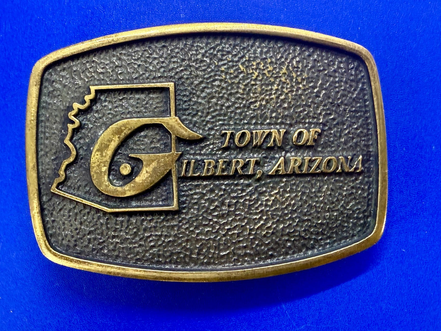 Town of Gilbert Arizona Vintage 1978 Commemorative Solid Brass BTS Belt Buckle