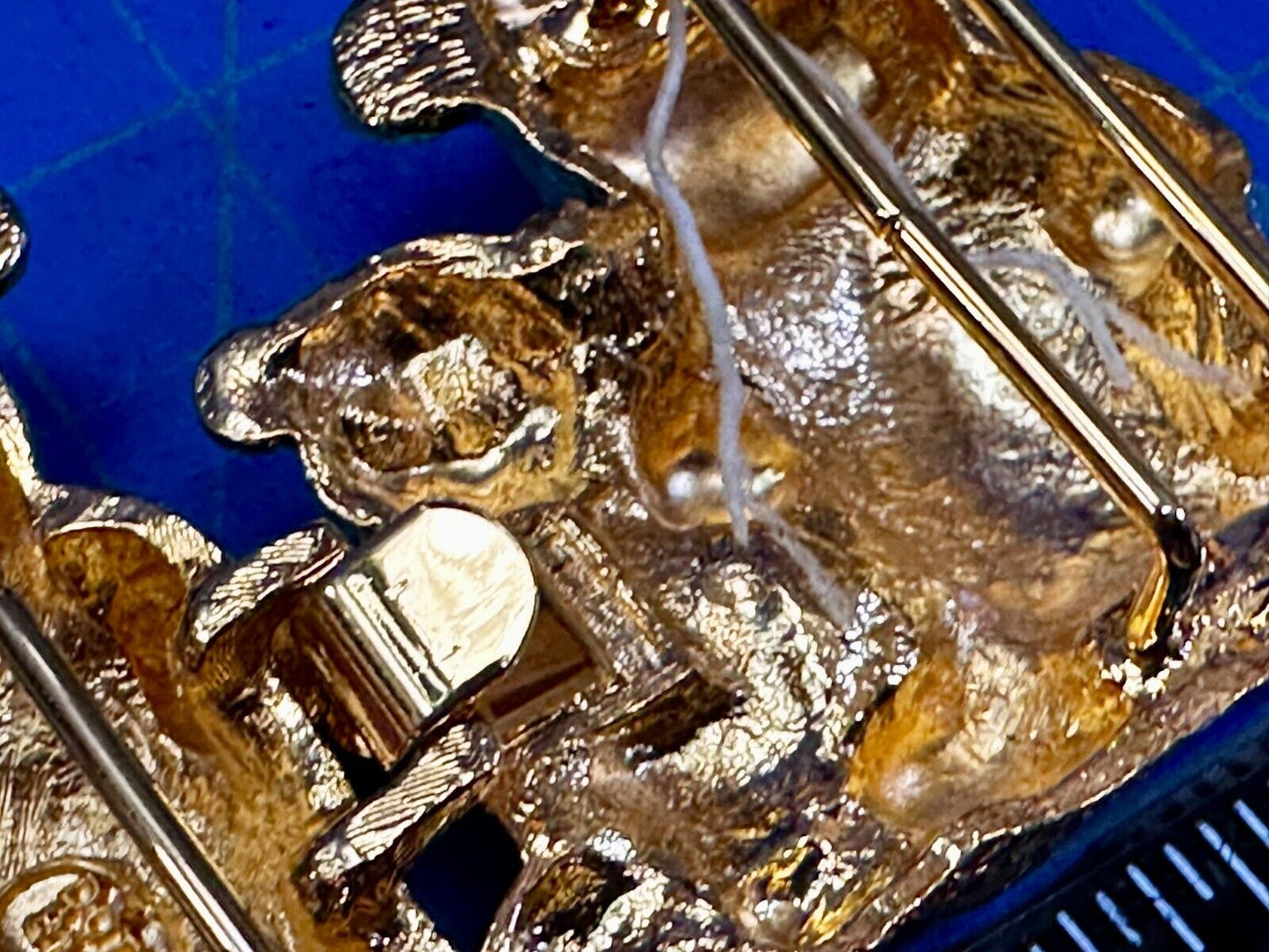 Bear Family Two Piece Interlocking Gold Tone Vintage Belt Buckle by Dotty Smith
