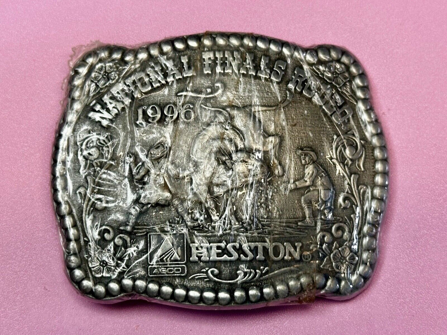 1987 National Finals Rodeo NFR Cowboy Western NOS Belt Buckle in wrap