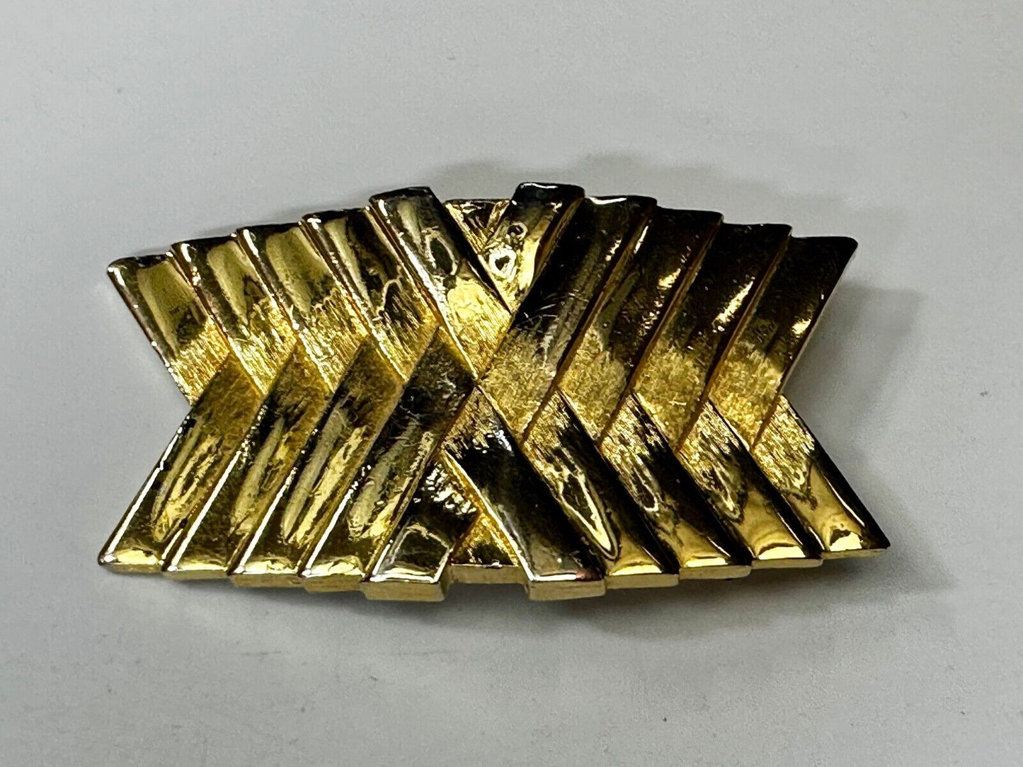 Abstract X Patten Design Hippy Boho Vibe Large Gold Tone Vintage Belt Buckle