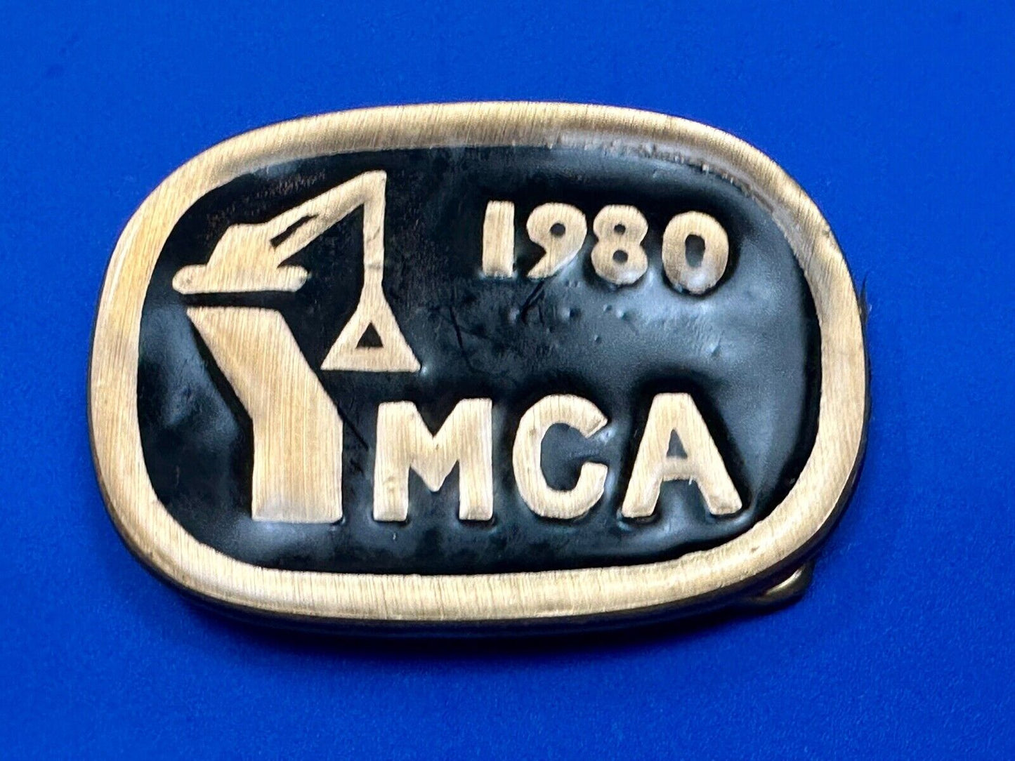 Vintage 1980 MCA crane Construction Street Heavy Equipment belt buckle