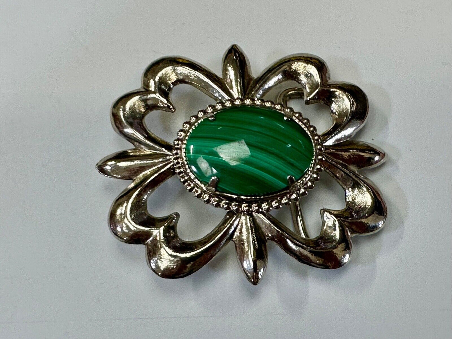 Beautiful Green Malachite Native American Navajo style Cabochon Cab belt buckle