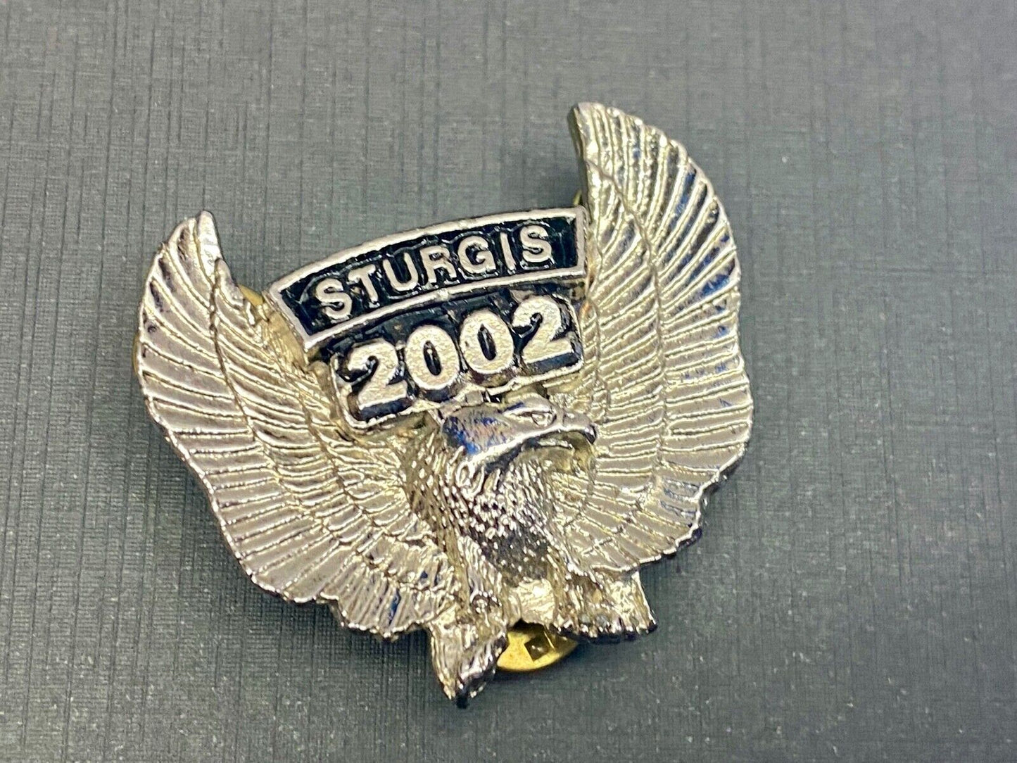 Vintage 2002 Sturgis Motorcycles MC Eagle Wings Bike Week Jacket Vest Hat Pin