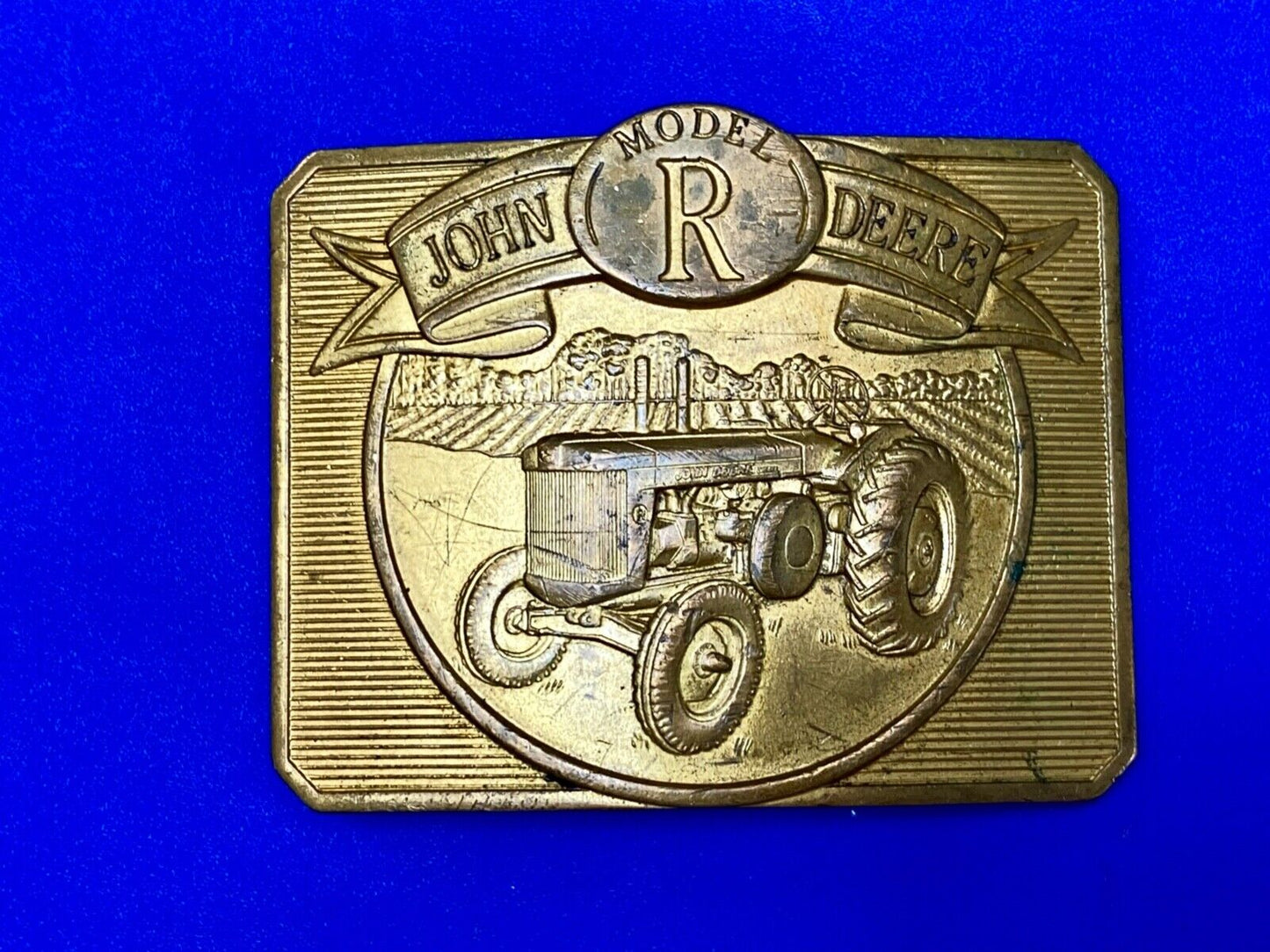 Vintage 1990 John Deere Tractors Model R Diesel commemorative belt buckle