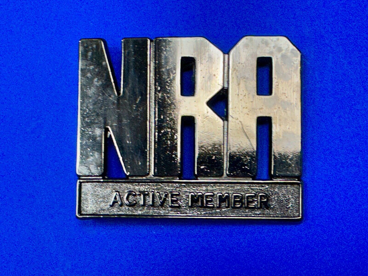 Vintage 1980's NRA Active Member Black Belt Buckle National Rifle Association