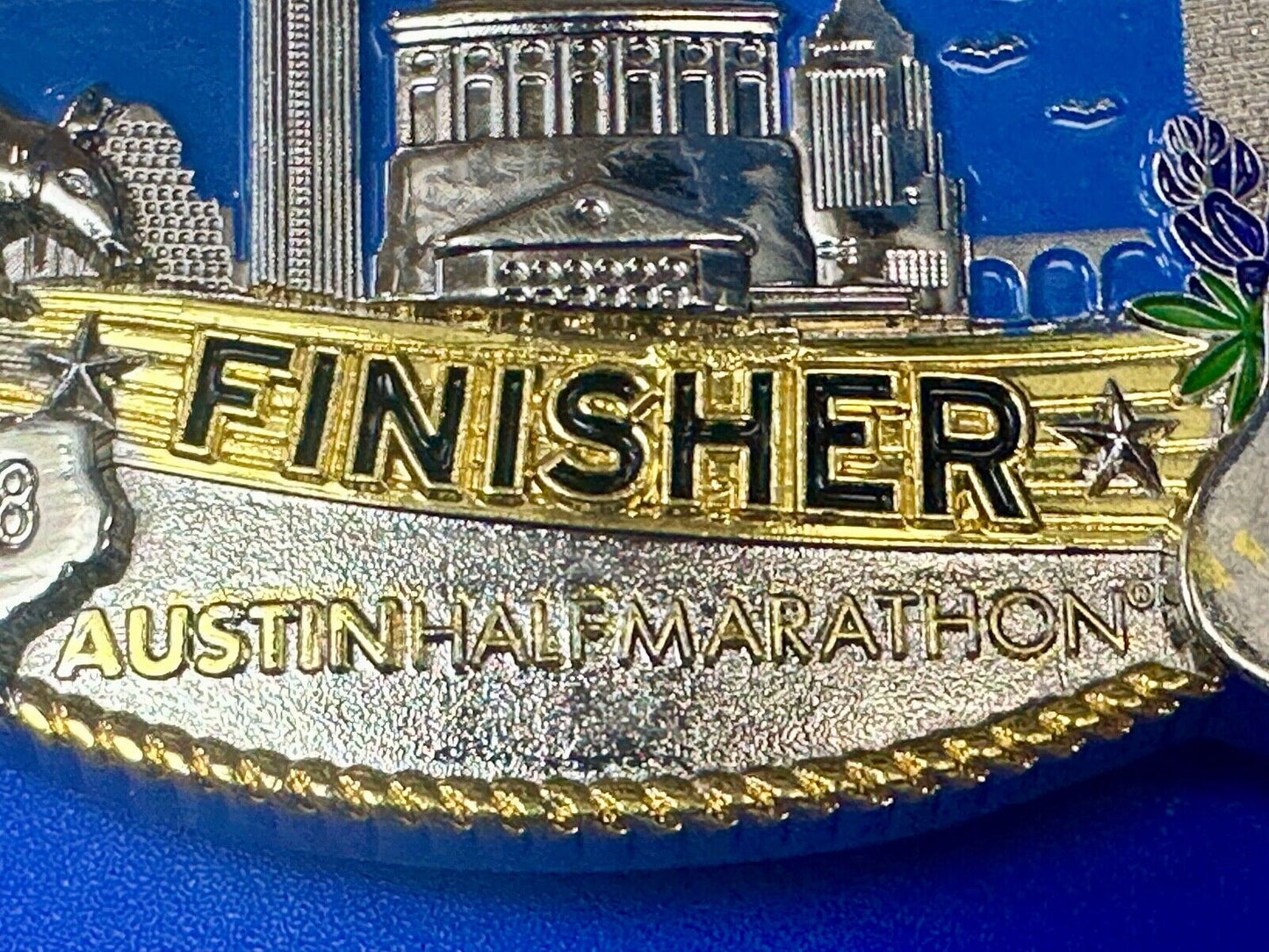 2018 Austin Texas RunAustin Finisher Half Marathon belt buckle
