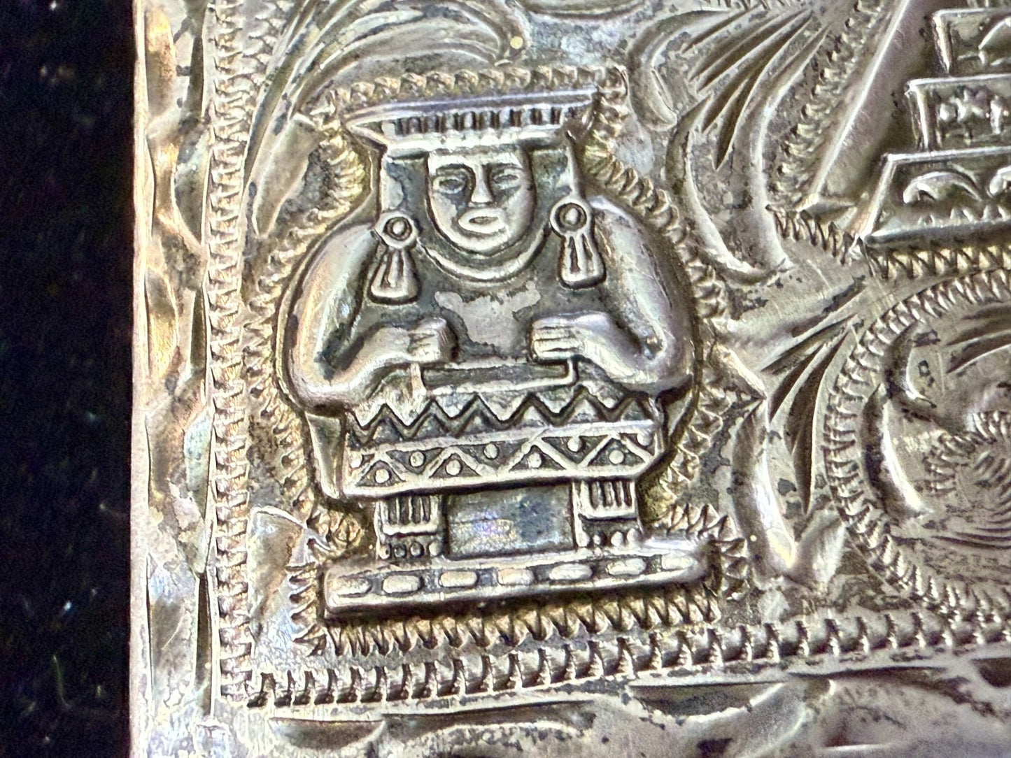Aztec Mayan Pyramid 925 Silver Belt Buckle Artesani Plata De Jalisco Mexico