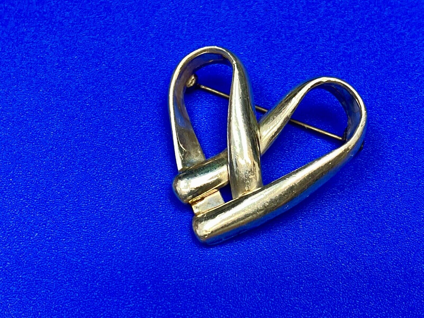 Vintage HEART Sterling Silver 925 vintage brooch pin marked M.F.Y