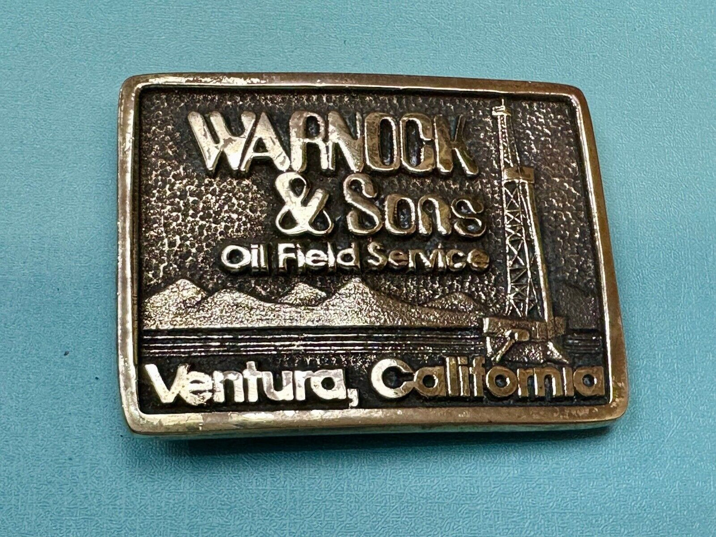 Awesome Oil Field Warnock & Sons Mine Service Ventura CA - Cal-Coast belt buckle