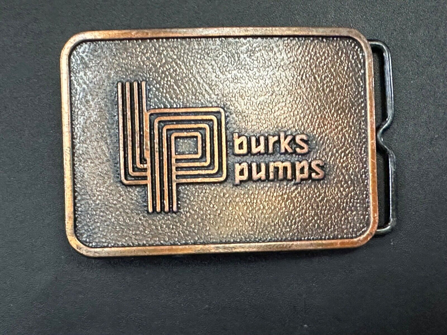 Vintage 1970's Burks Pumps Company Promotional Advertising belt buckle