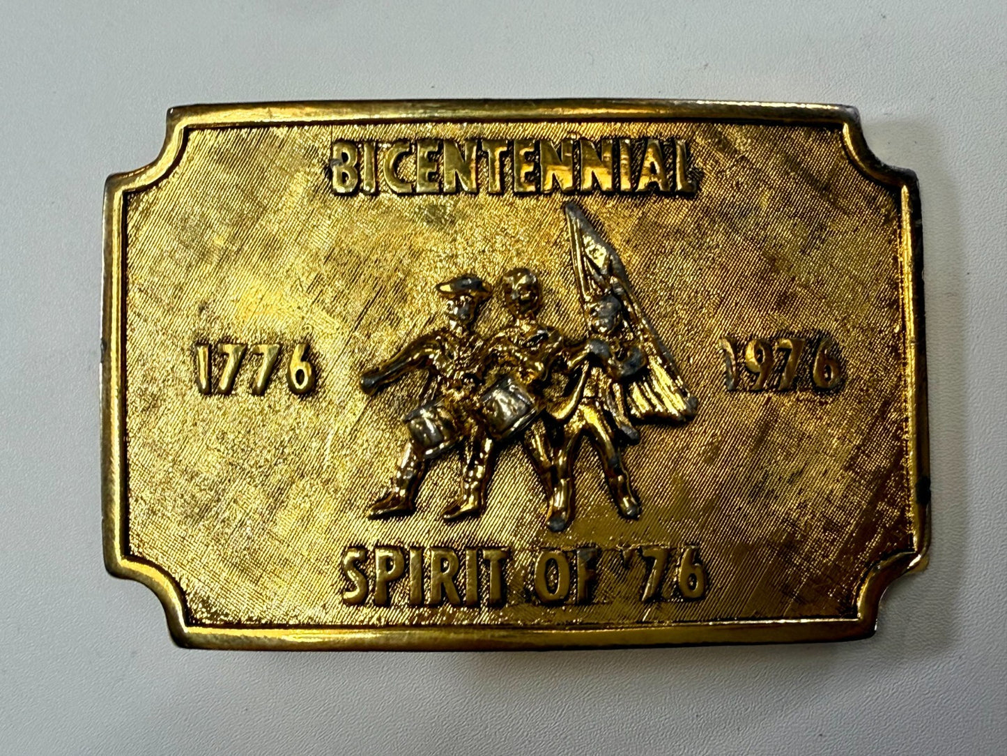 Bicentennial Spirit of America 1776-1976 Gold Color Commemorative Belt Buckle