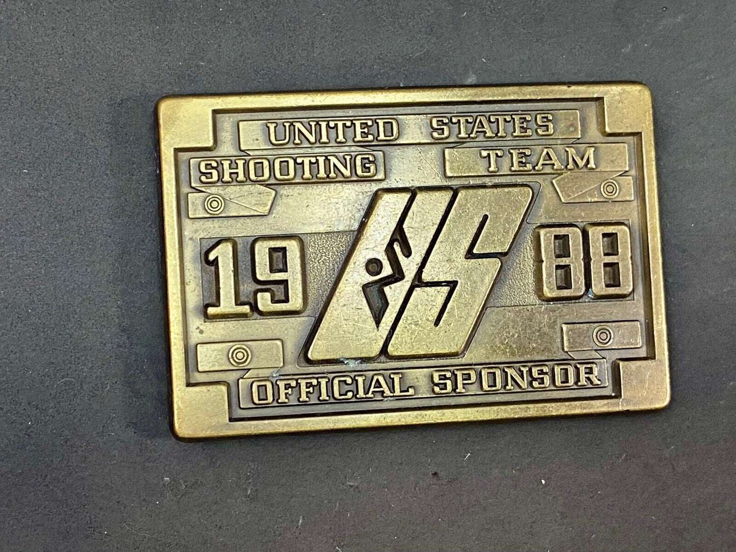 1988 Us Shooting Team Belt Buckle Official Sponsor