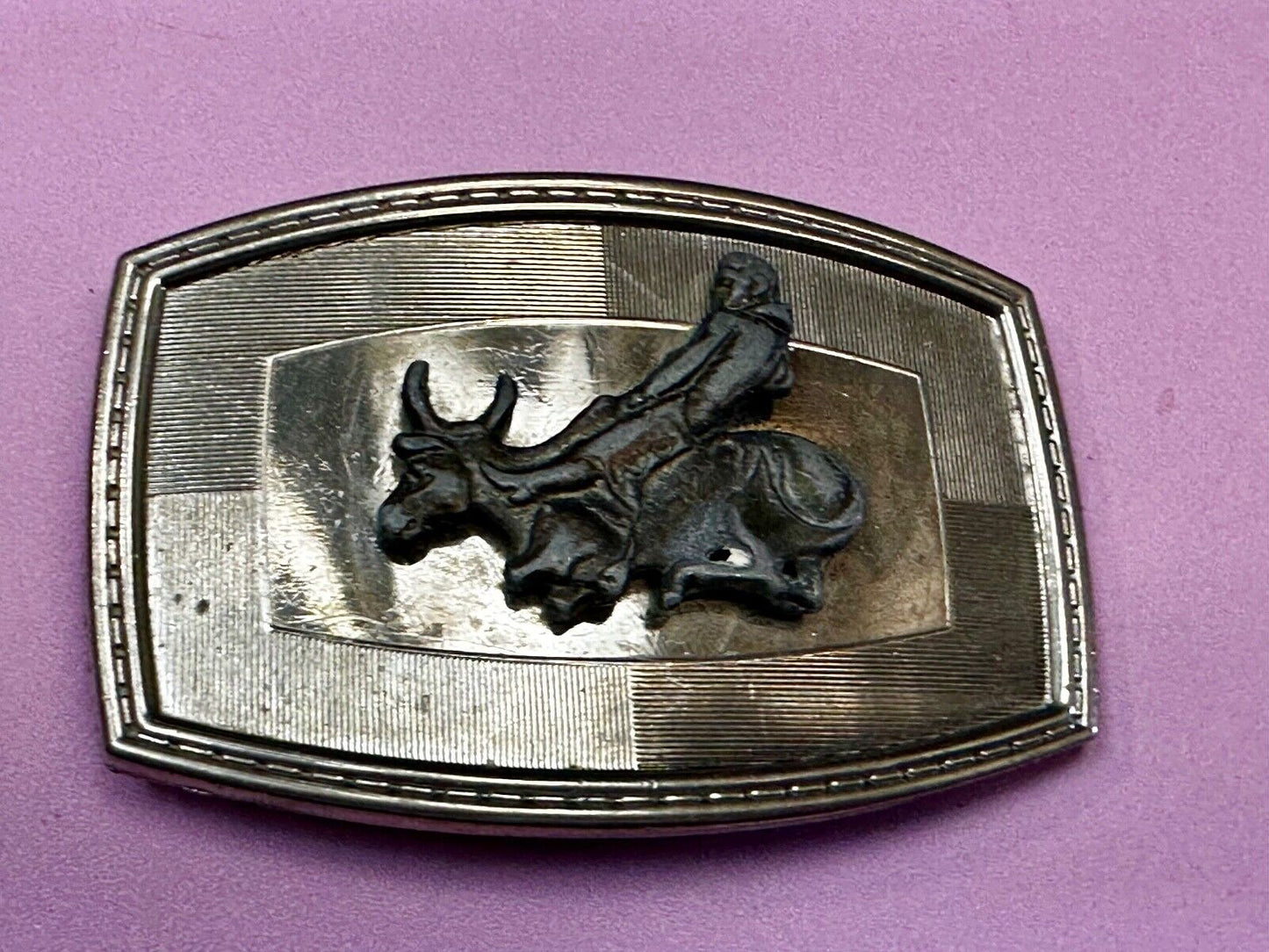 Vintage Cowboy on Bucking Saddle Bronc western belt buckle