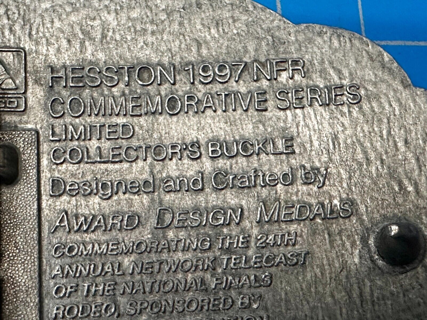 1997 ADM Hesston NFR National Finals Rodeo Cowboys Western Belt Buckle