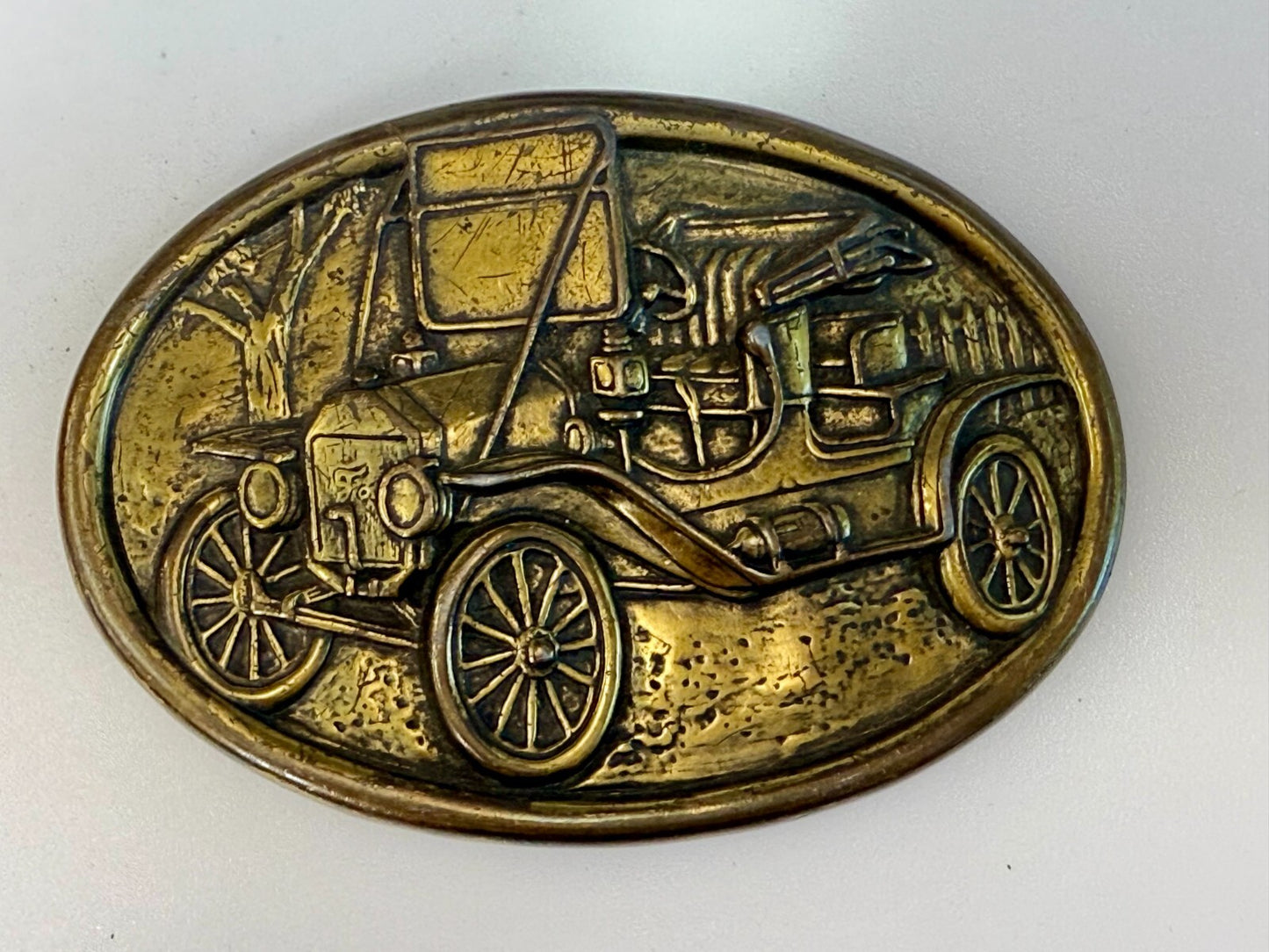 Vintage Avon Collectible Ford Model T Car Collectors Brass Tone Belt Buckle