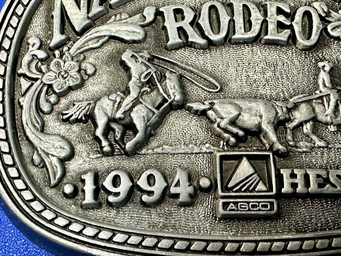 1994 NFR National Finals Rodeo NOS Youth Size Hesston Commemorative Belt Buckle
