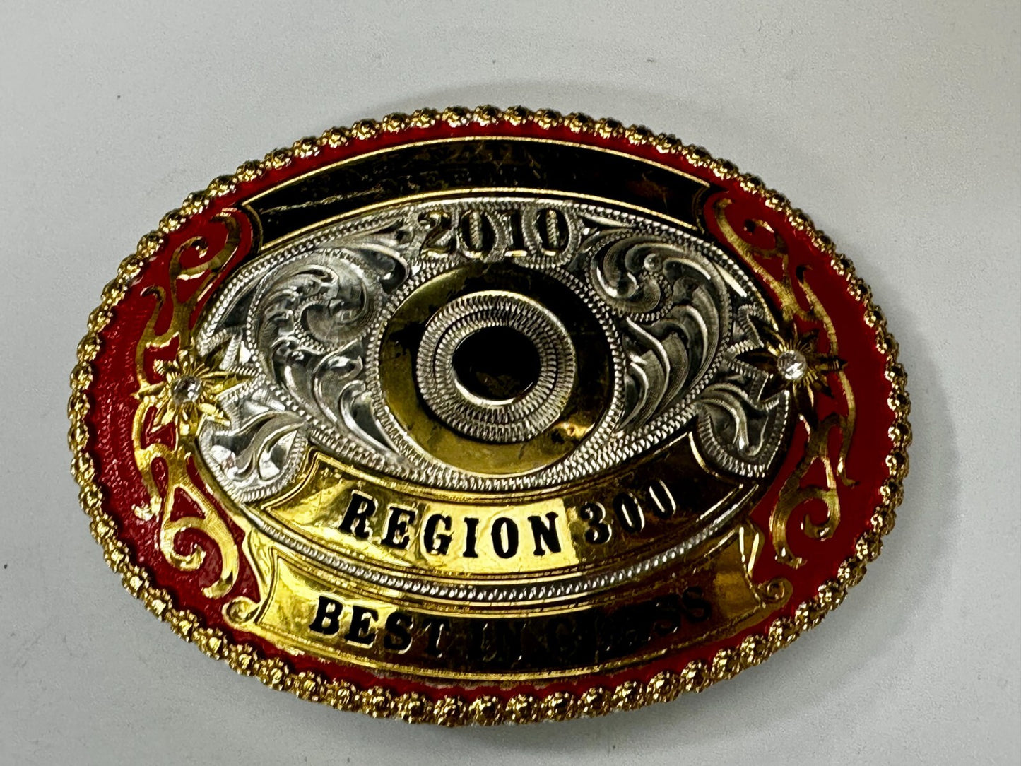 2010 Fall National Meeting Region 300 Best in Class Award Trophy Belt Buckle