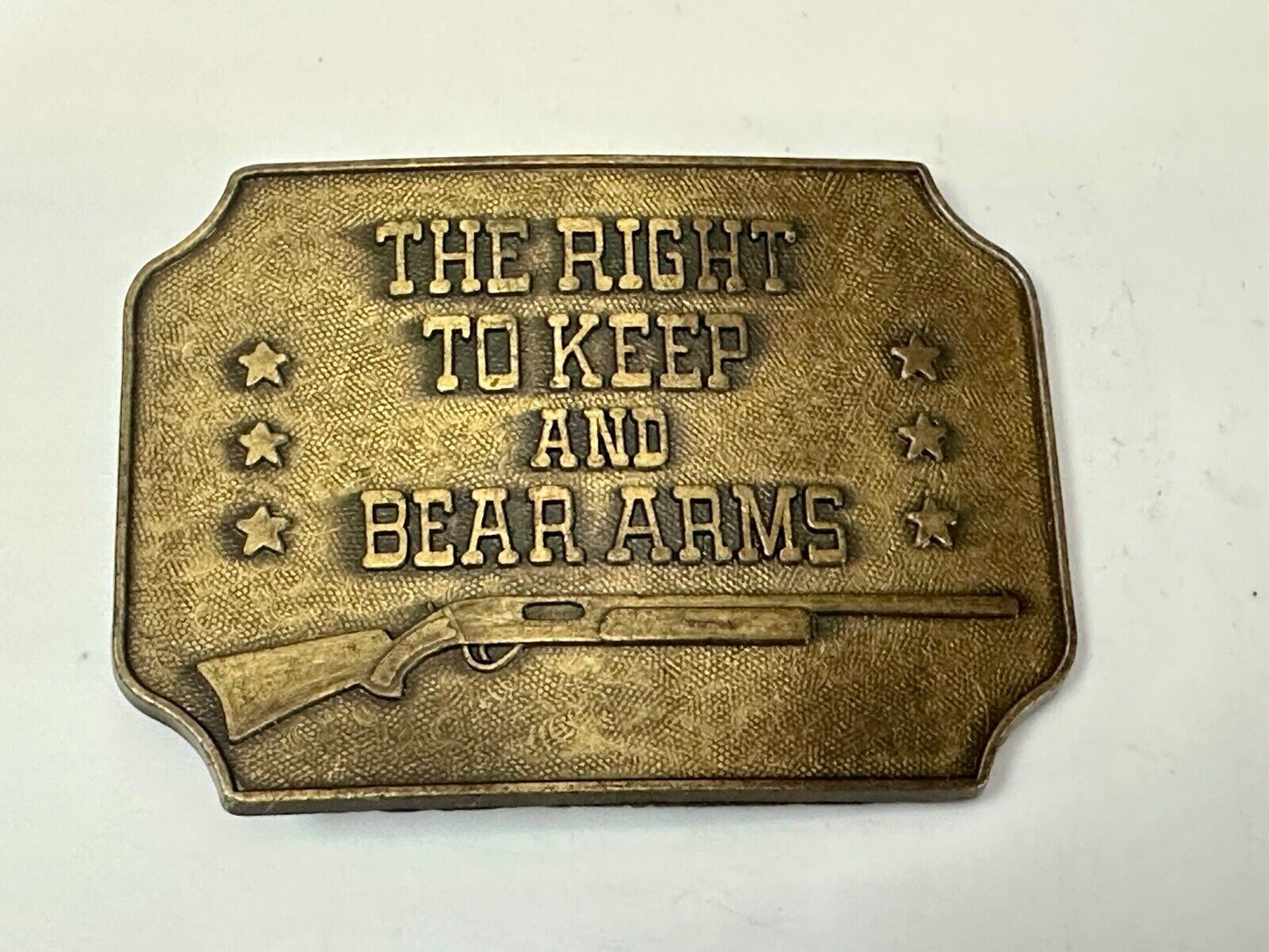 the right to keep and bear arms 2nd amendment gun rights vintage belt buckle