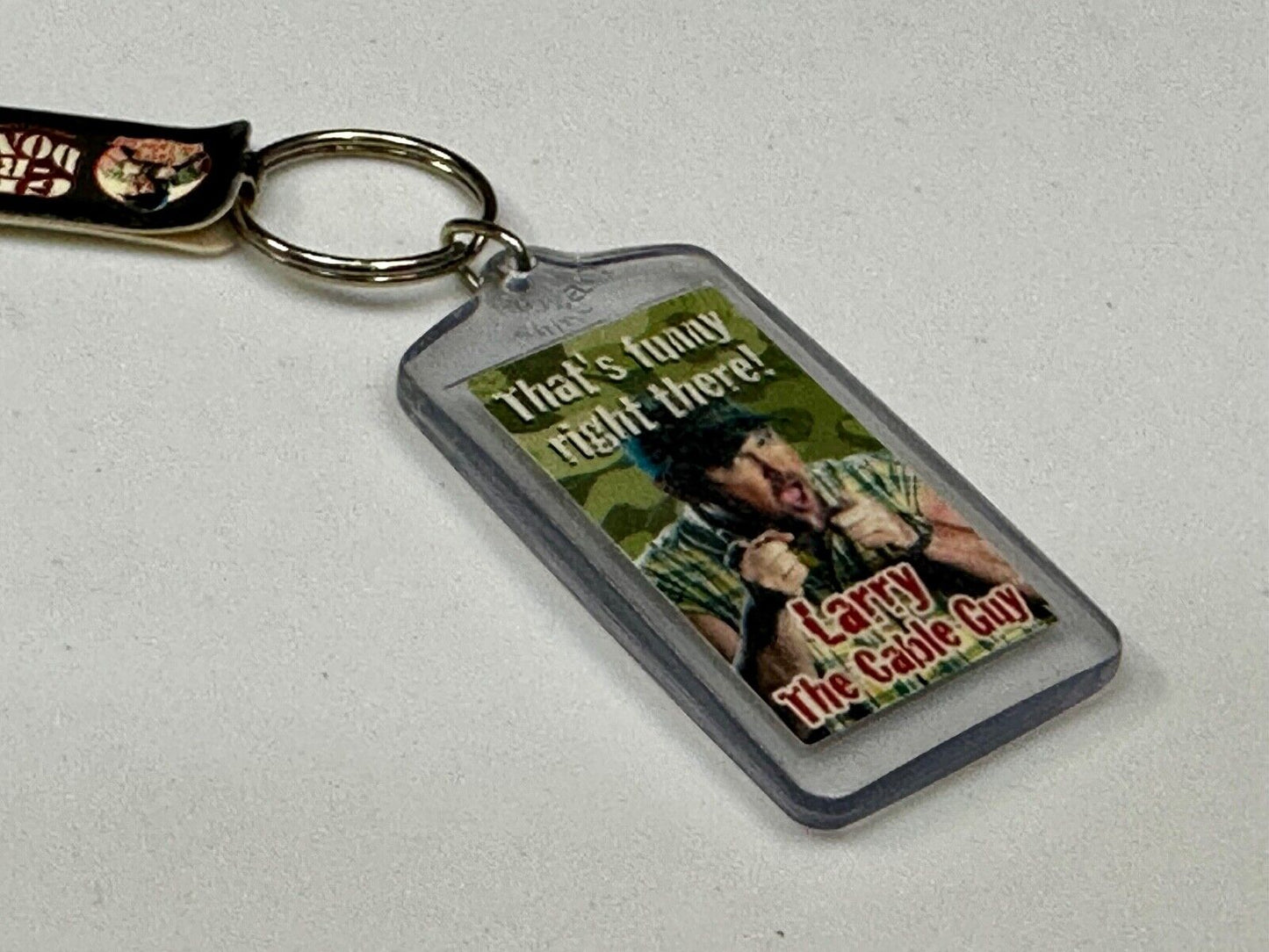 That's Funny Right There Larry The Cable Guy NOS Green Color Keychain Key Ring