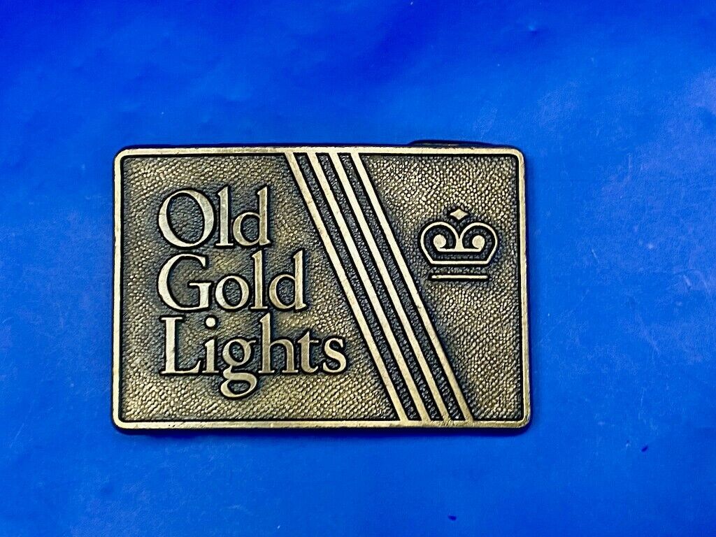Vintage 1970S ***Old Gold Lights*** Cigarettes Tobacco Advertising Belt Buckle
