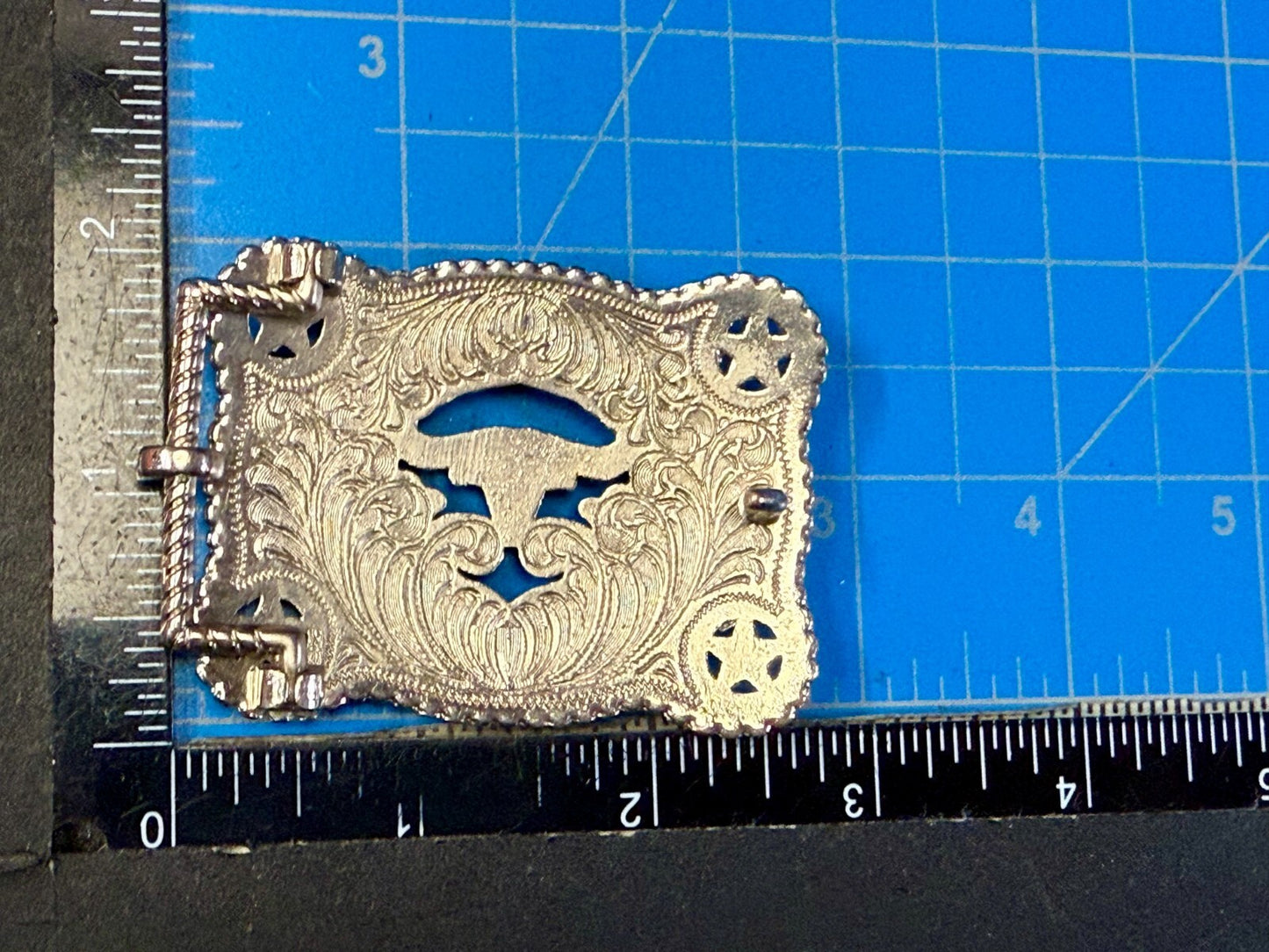 Texas Lonestar Longhorn Cow Bull Head Steer Silver Tone Cowgirls Belt Buckle