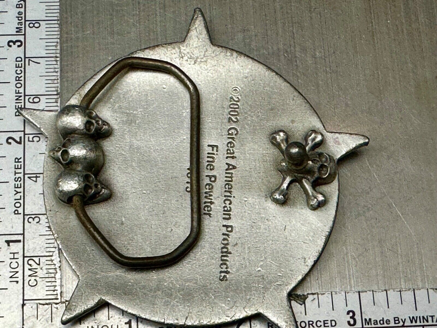 2002 Star in Circle black & Red color Great American Products pewter Belt Buckle