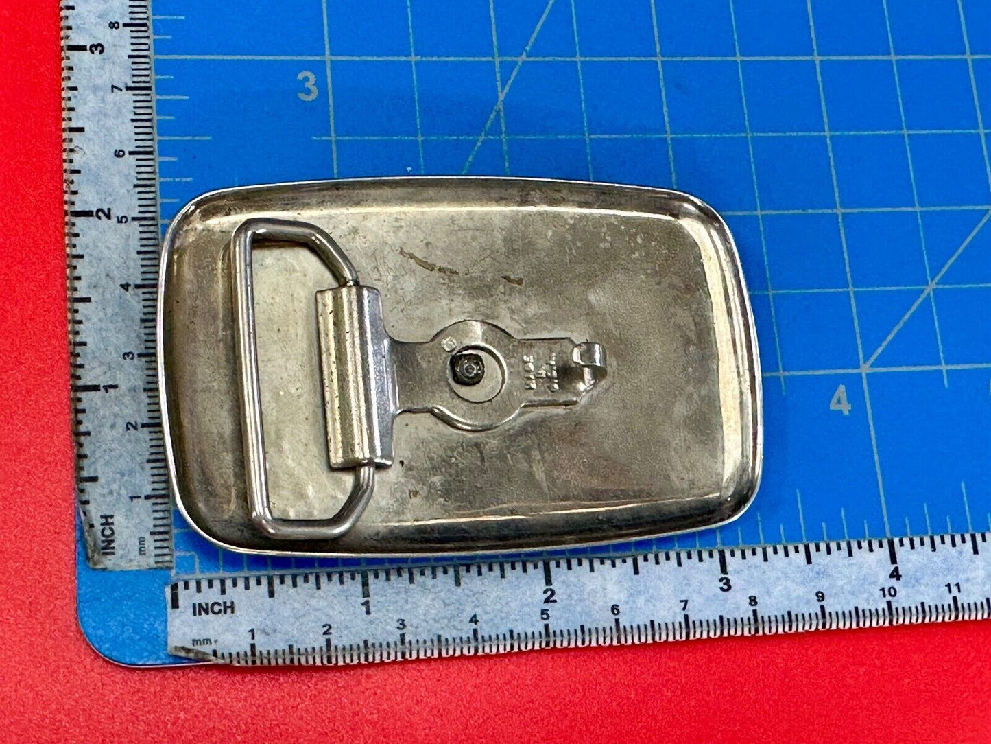 USA made Cowboy Saddle Bronc Western two tone belt buckle