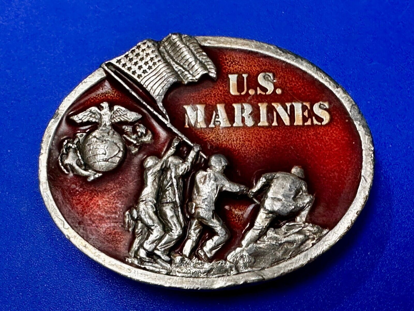 The Few The Proud The U.S Marines VTG 1982 Commemorative Belt Buckle by Bergamot